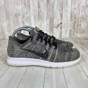 Nike Free RN Flyknit 2017‎ Women's Running Shoes Sneakers Black Gray Size 7.5